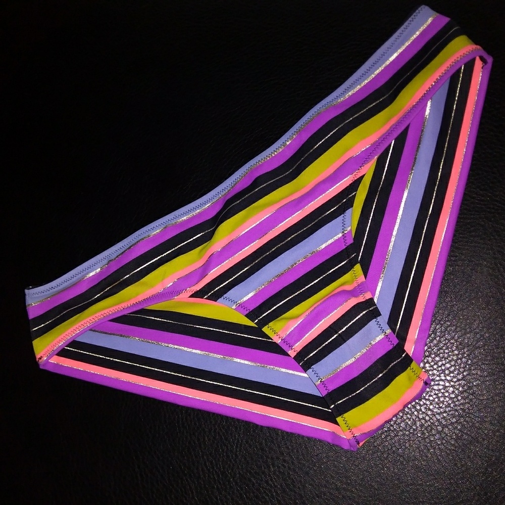 Victoria's Secret Foil Striped Cheeky Bottom Med.